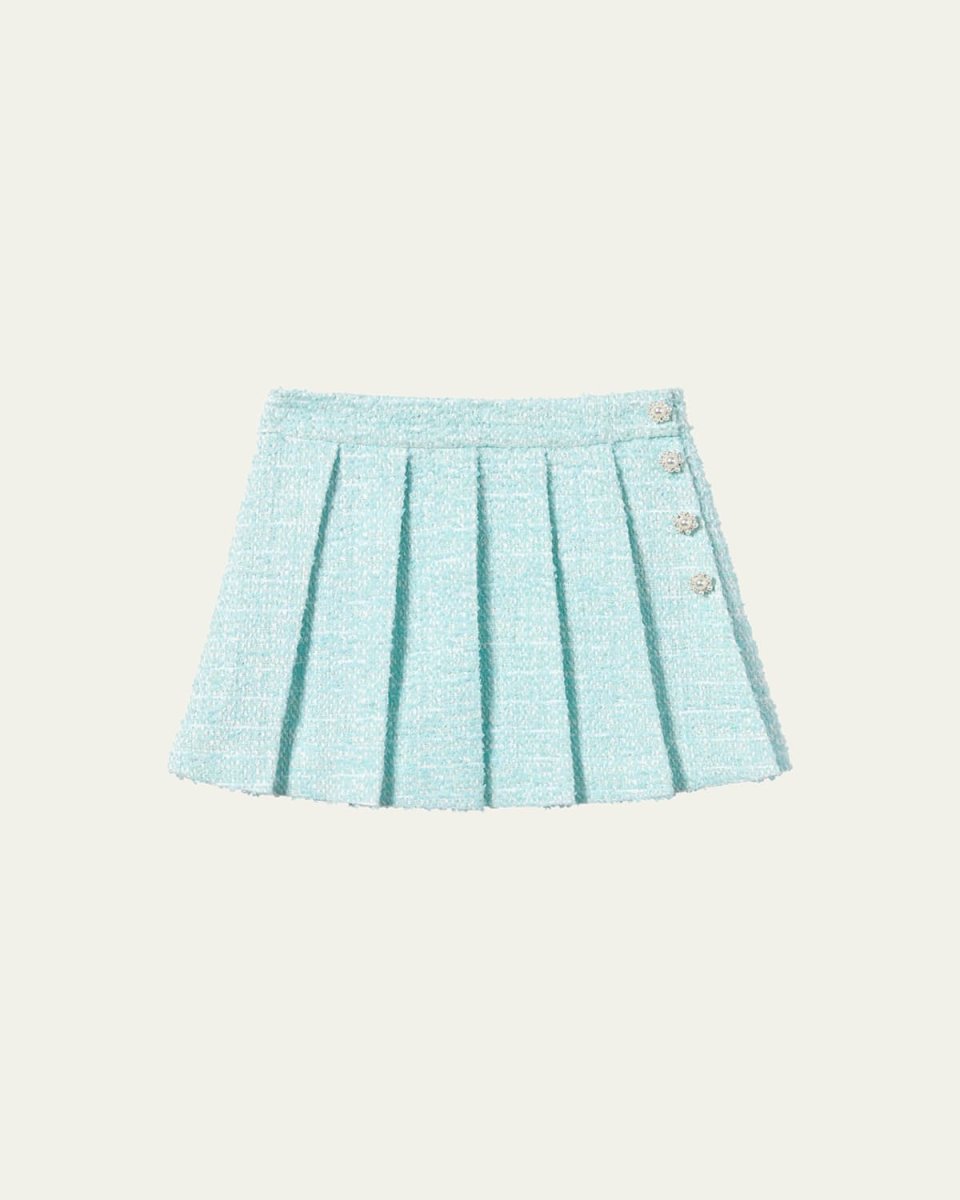 Girl's Boucle Pleated Skirt, Size 3T-12